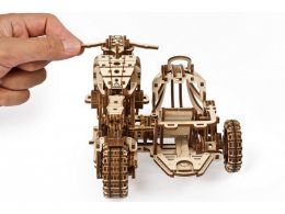 Mechanická 3D stavebnice - Motorka s vozíkem