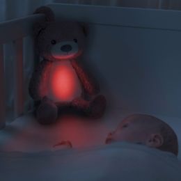 Plyšový medvídek Brody - trenér spánku s melodiemi a světlem - růžový