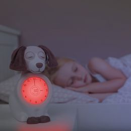 Dětský tréninkový budík s nočním světlem Pejsek Davy růžový